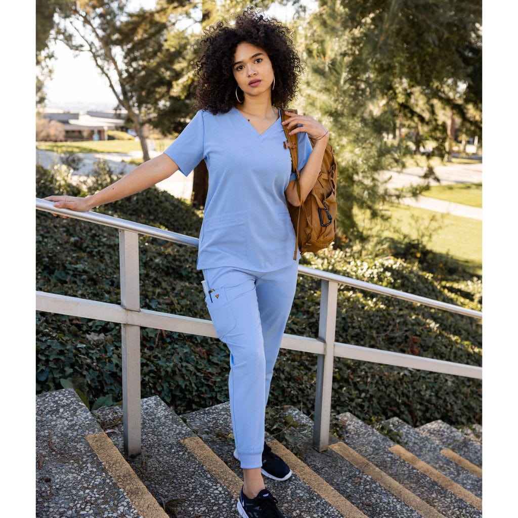 jogger scrubs for women. flattering and functional