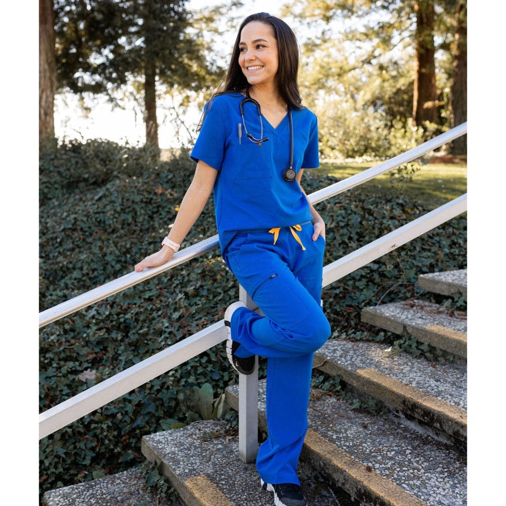 the bodie royal blue scrub pants for women