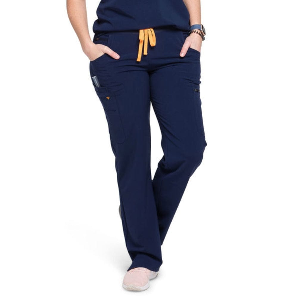 Women's Navy Blue Nurse Pants, Scrub Bottoms, Spa Cargo Pants