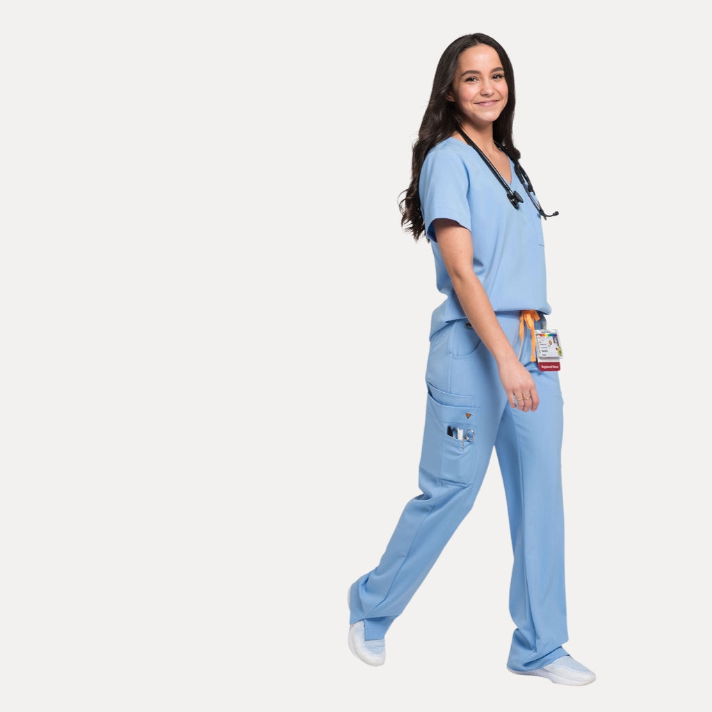 traditional fit ceil blue scrub pants for women