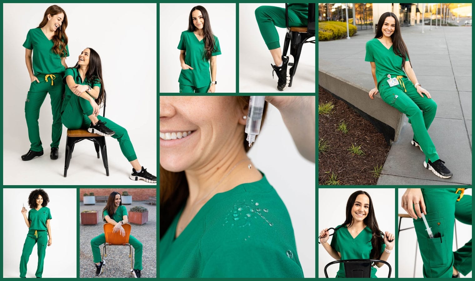 dark hunter green scrubs for women