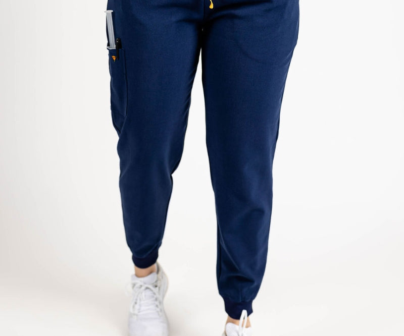 navy blue jogger scrub pants for women