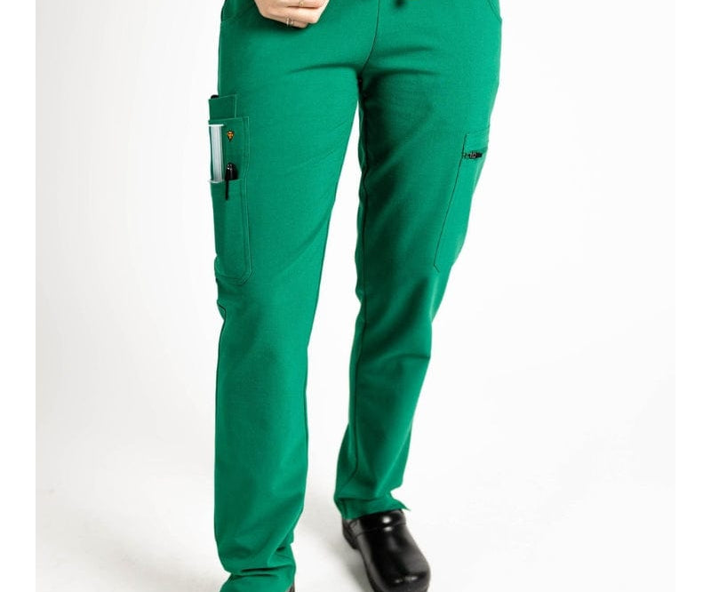 slim fit scrubs in hunter green