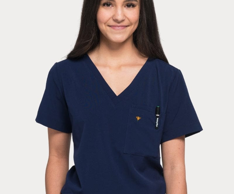 The wilder V neck scrubs in Navy blue