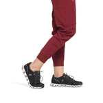 Lower front picture of the the Hatton jogger scrub pants in burgundy.