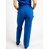 Backside picture of the the Pfeiffer scrub pants in royal blue.