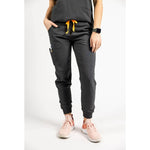 Lower body picture of the the Hatton jogger scrub pants in charcoal gray.