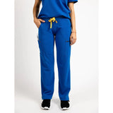 Lower front picture of the the Pfeiffer scrub pants in royal blue.