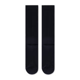 Flat shot detail photo for premium black compression socks.