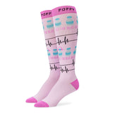 Standing detail photo for let the beat drop compression socks.
