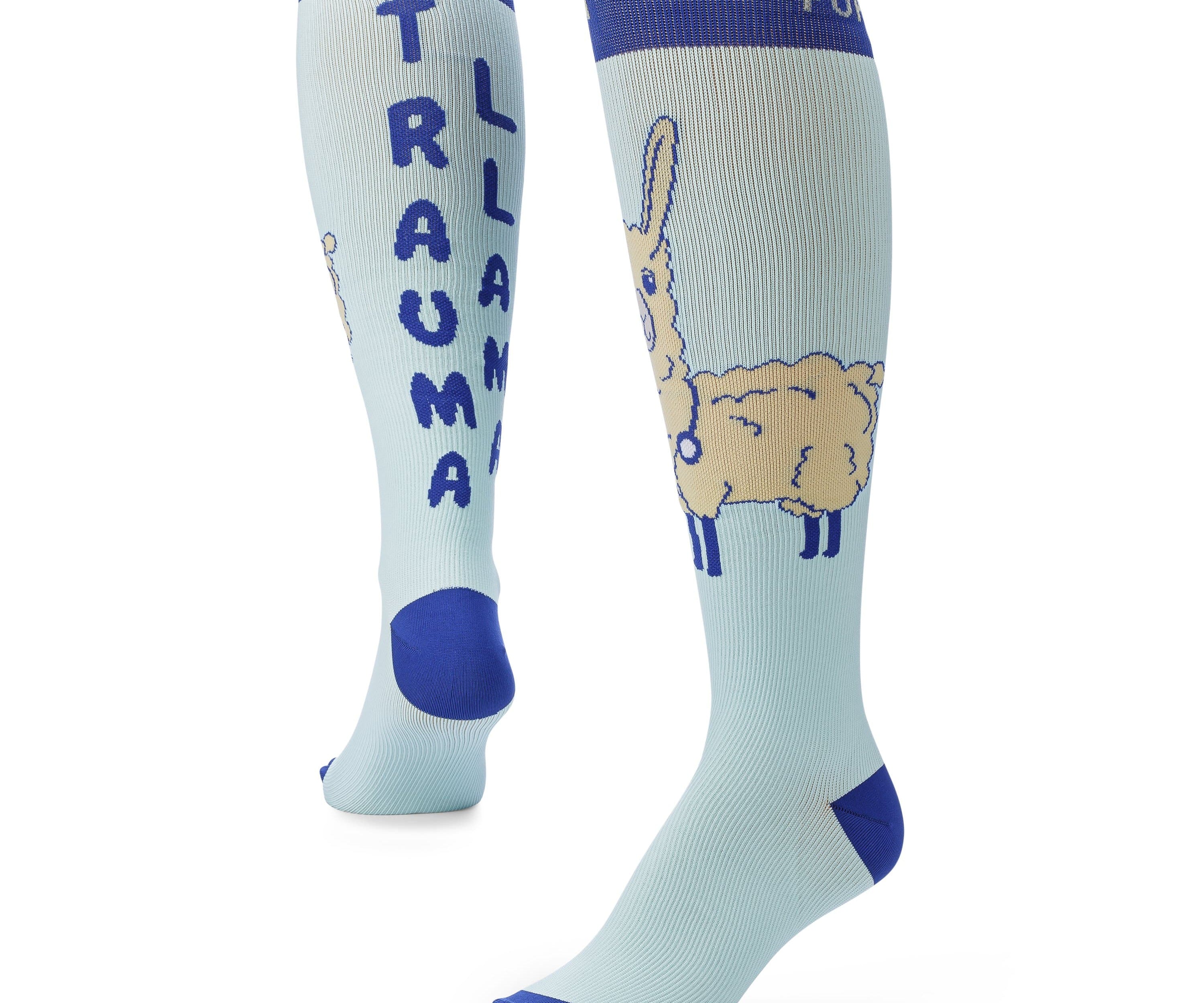 Ankle and heel detail photo for Trauma Llama compression socks.