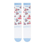 Laydown flat detail photo of Wee Woo compression socks.