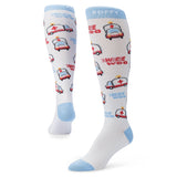 Ankle and heel detail photo of Wee Woo compression socks.